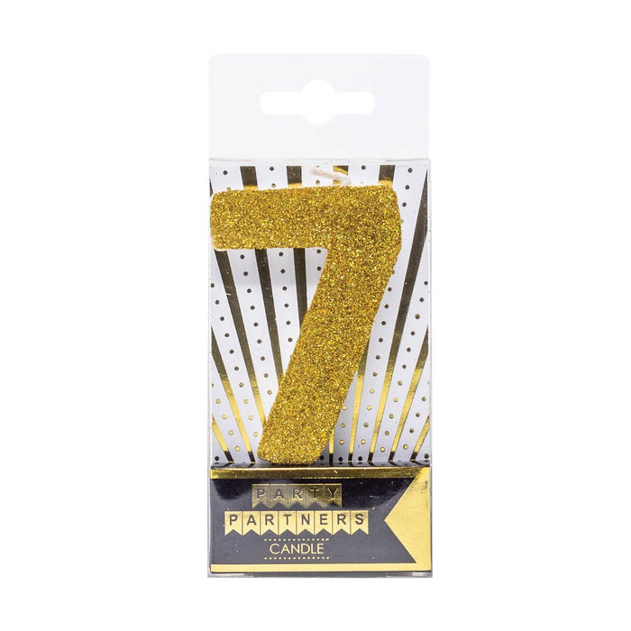 Gold Glitter Number Candle - Party, Girl! 