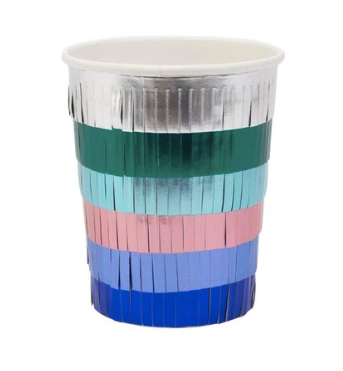 Metalic Fringe Party Cups - Party, Girl! 