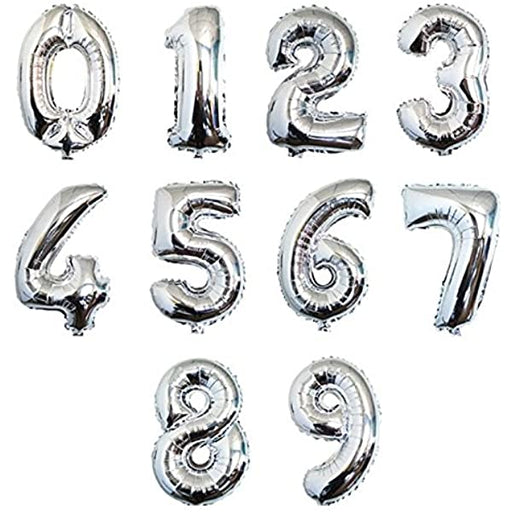 Air Fill Only 16" Block Letter, Number & Special Character Balloons Silver