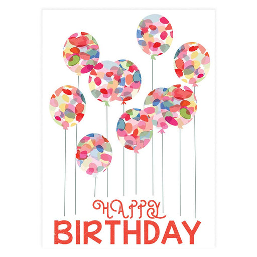Happy Birthday Confetti Balloons Greeting Card