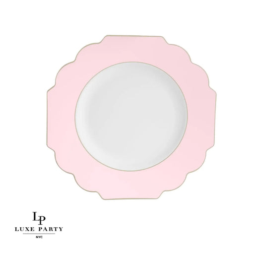 Luxe Party Blush/Gold Scalloped Dinner Plates