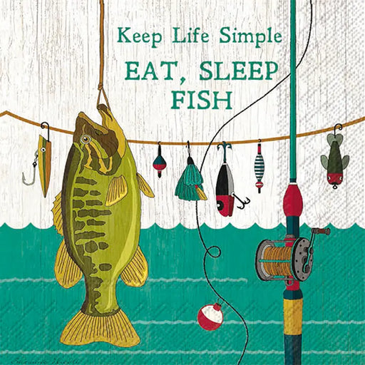 Eat Sleep Fish Beverage Napkin