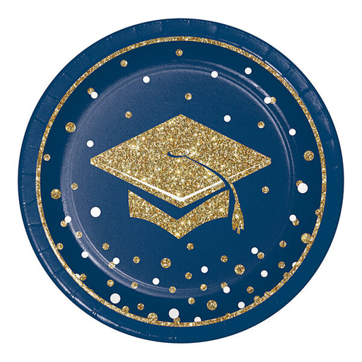 Glittering Grad Graduation Paper Plates (2 size options)