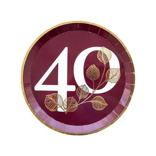 Milestone 40th Birthday Dessert Plates