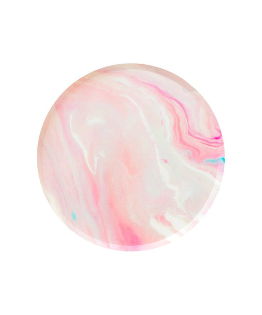 Oh Happy Day Pink Marble Paper Plates (2 size options)