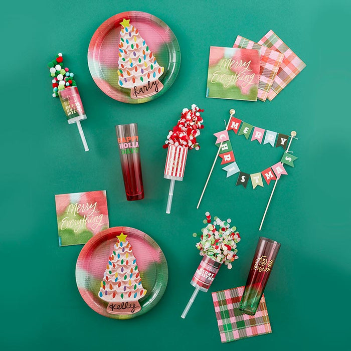 Pink Christmas Tree Table Accents