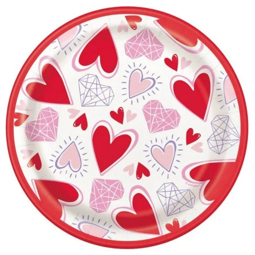 Sparkling Hearts Valentine's Day Plates
