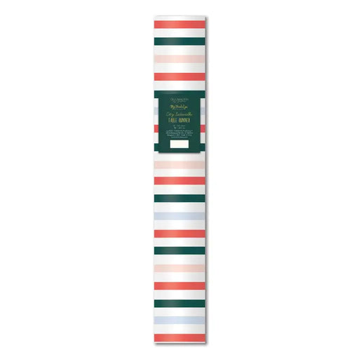 Table Runner Colorful Christmas Stripes