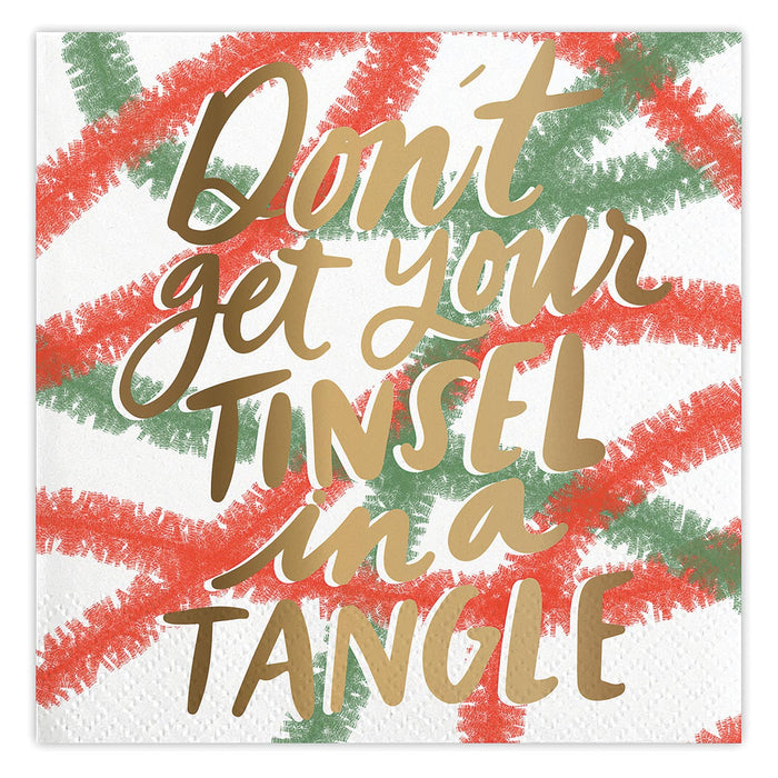 Don't Get Your Tinsel In A Tangle Cocktail Napkins