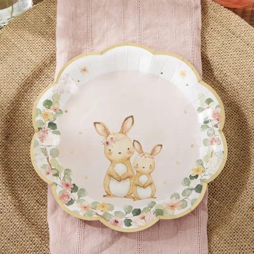 Woodland Baby Small Paper Plates, Pink, by Kate Aspen