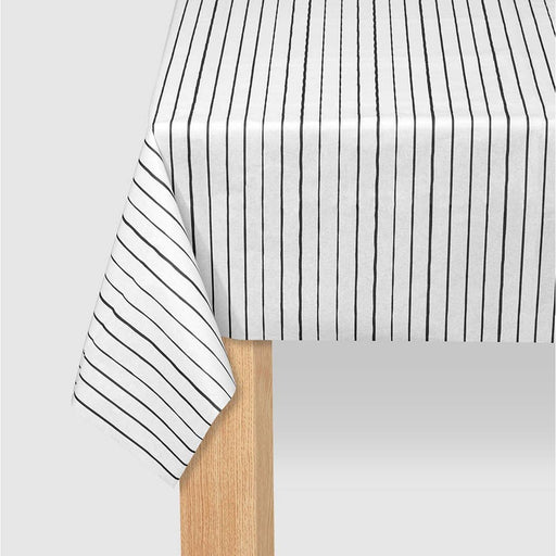 Pinstripe Paper Tablecloth Black and White