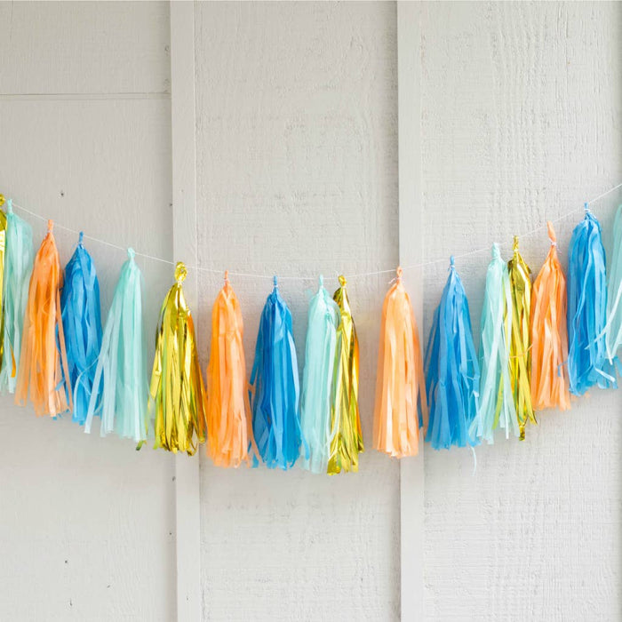 Pink and Peach Tissue Tassel Garland Kit Bright the Flair Exchange DIY  Party Decorations, Tissue Paper Tassel Garland, Party Garland 