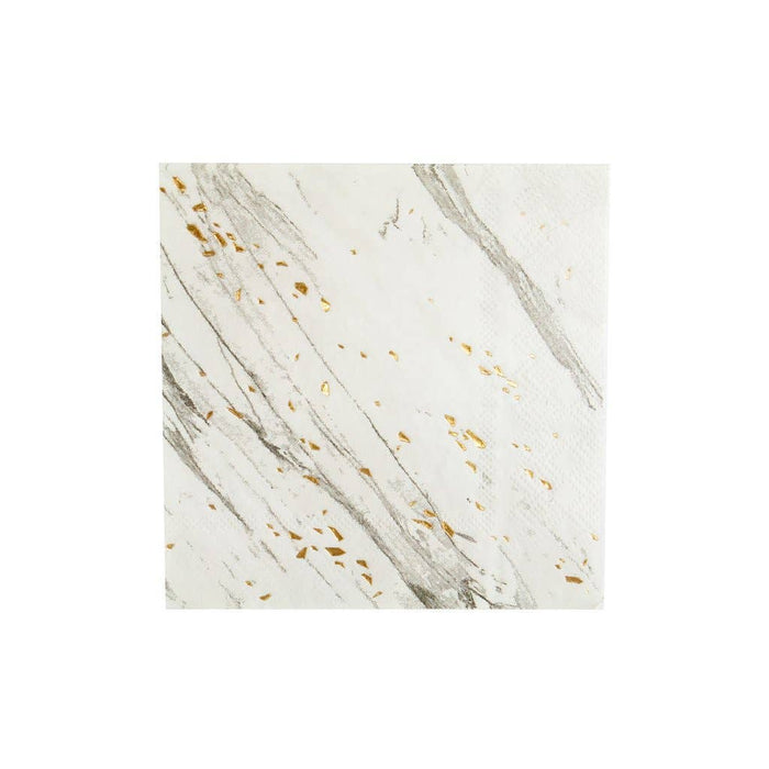 Blanc White Marble Cocktail Paper Napkins by Harlow & Grey