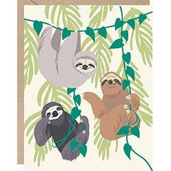 Sloths Everyday Occasion Greeting Card - Party, Girl! 