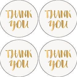 Gold Foil Thank You Stickers - Party, Girl! 