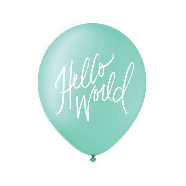 Teal Hello World Balloon - Set of 3 - Party, Girl! 