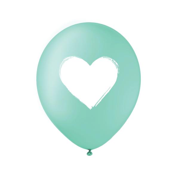 Teal White Heart Balloon - Set of 3 - Party, Girl! 
