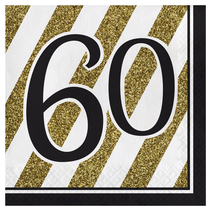 Black and Gold Number Napkins - Party, Girl! 