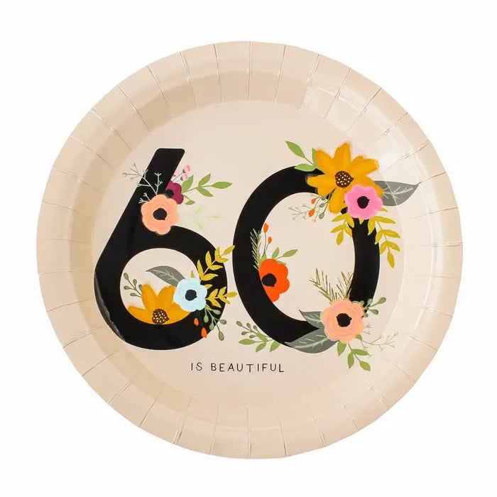 60 Is Beautiful Birthday Plates
