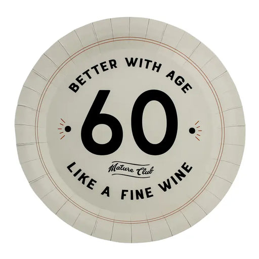 Better With Age 60 Mature Club Birthday Plates