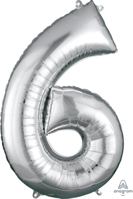 Oversized Number Balloons Silver - Party, Girl! 