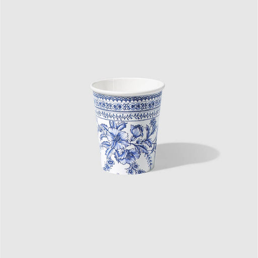 French Toile Blue and White Paper Party Cups