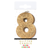 Gold Glitter Number Candle, 3"