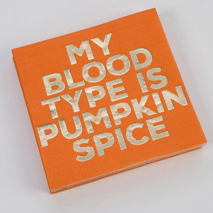 My Blood Type is Pumpkin Spice Beverage Napkin