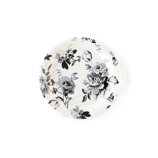 Black & Cream Floral  7" Plates
