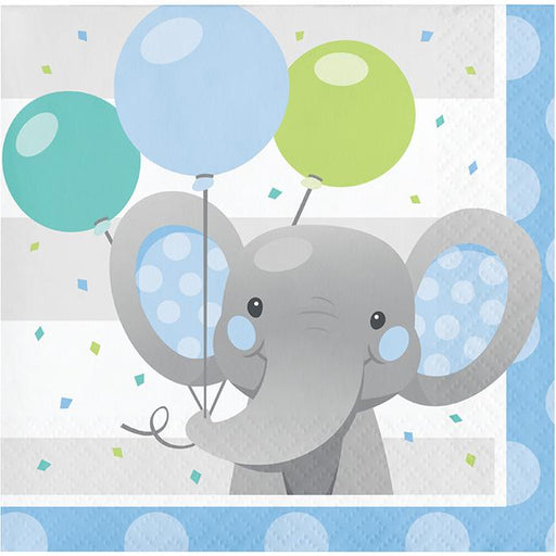 Enchanting Elephant Cocktail Napkins - Blue and Pink - Party, Girl! 