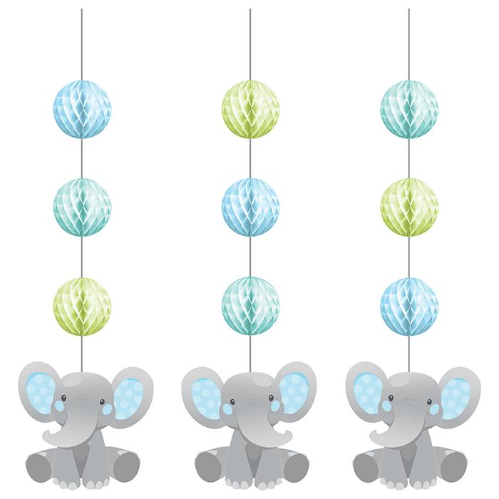 Enchanting Elephant Hanging Cutouts - Blue and Pink - Party, Girl! 