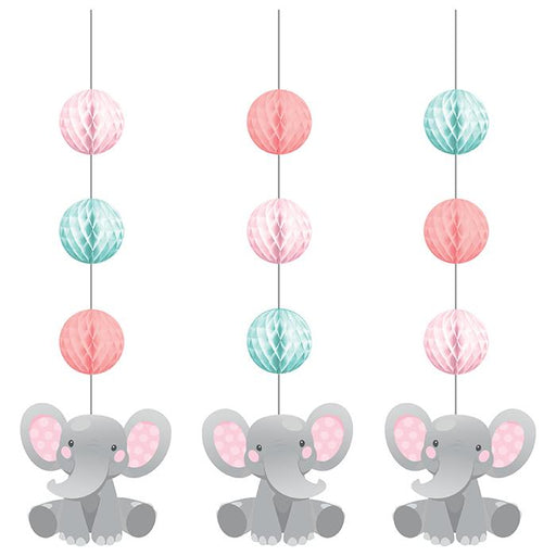 Enchanting Elephant Hanging Cutouts - Blue and Pink - Party, Girl! 