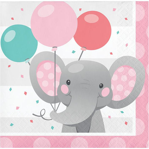 Enchanting Elephant Cocktail Napkins - Blue and Pink - Party, Girl! 