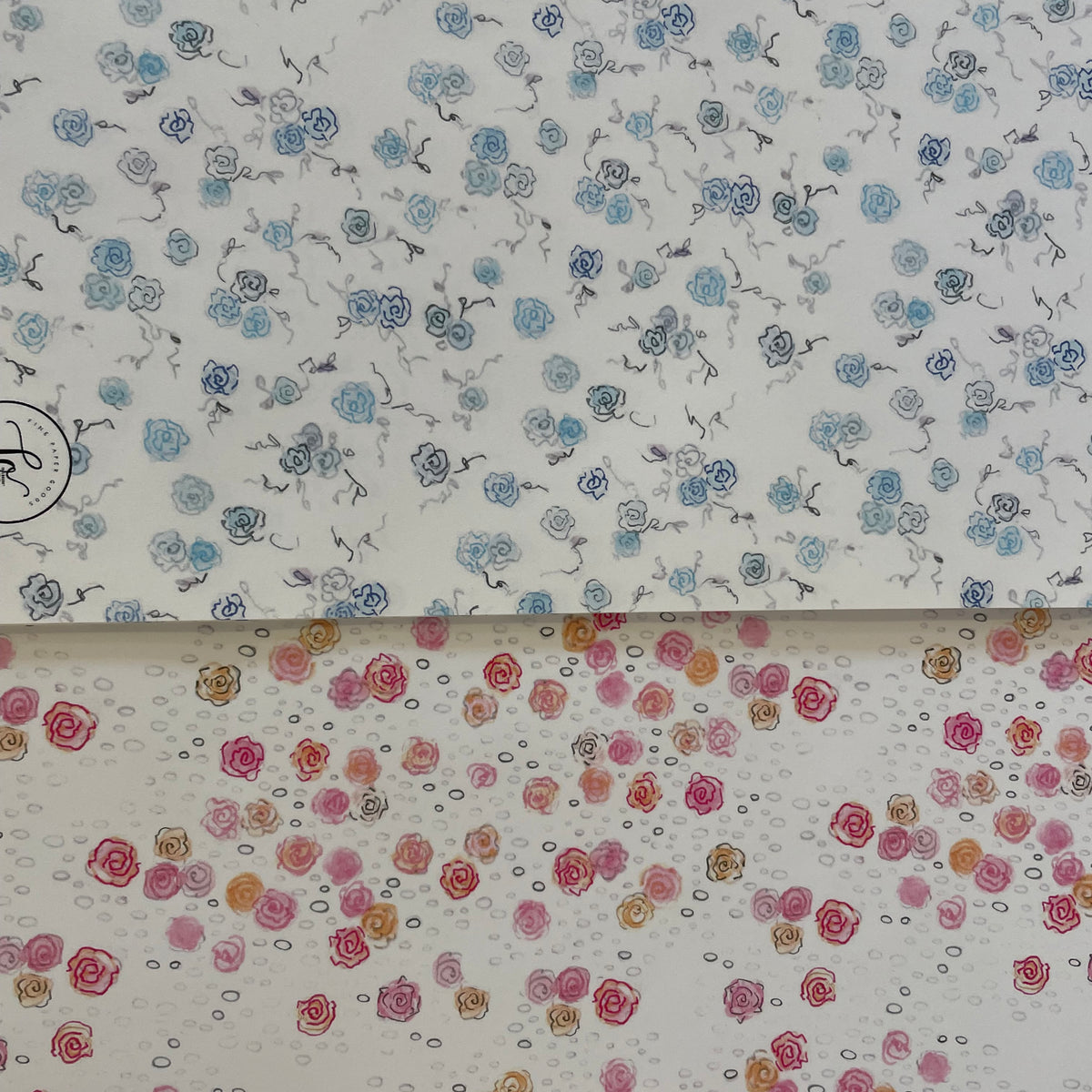 Wrapping Paper Dainty Flowers Single Sheet (Blue or Pink) — Party, Girl!