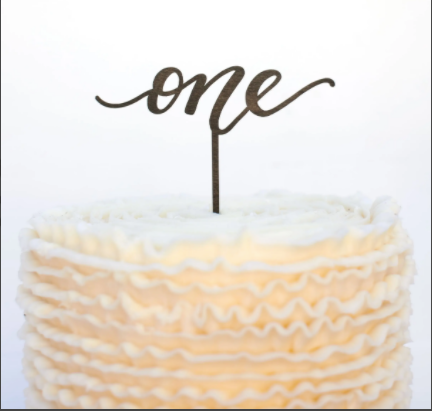 Cake Topper, One (multiple finishes available)