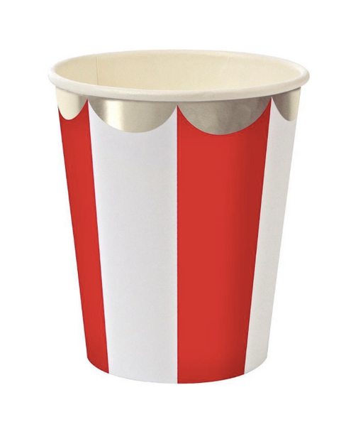 Red Fan Stripe Cups - Party, Girl! 