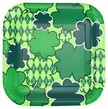 St. Patrick's Day Argyle Clover Plates