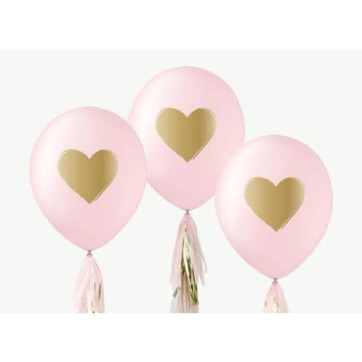 Pink Gold Heart Balloon - Set of 3 - Party, Girl! 