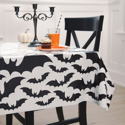 Tablecloth Black Bats Halloween Plastic