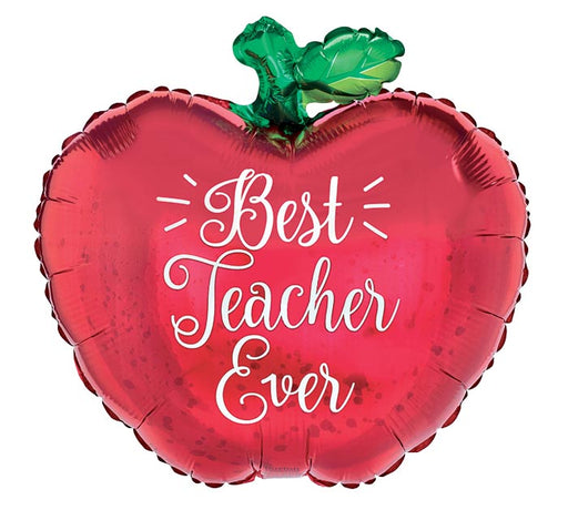 Best Teacher Ever Apple Shaped Foil Balloon