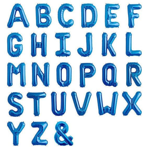 Air Fill Only 16" Block Letter and Number Balloons Blue