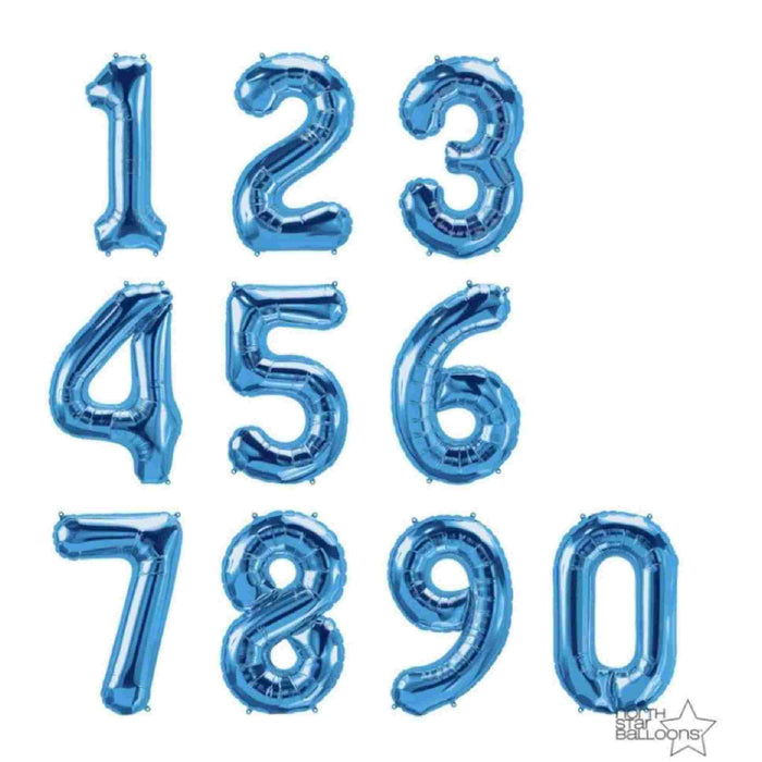 Air Fill Only 16" Block Letter and Number Balloons Blue