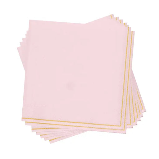 Luxe Party Blush with Gold Stripe Napkins (multiple sizes)