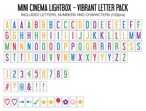 Vibrant Letter Pack for Cinema Lightbox