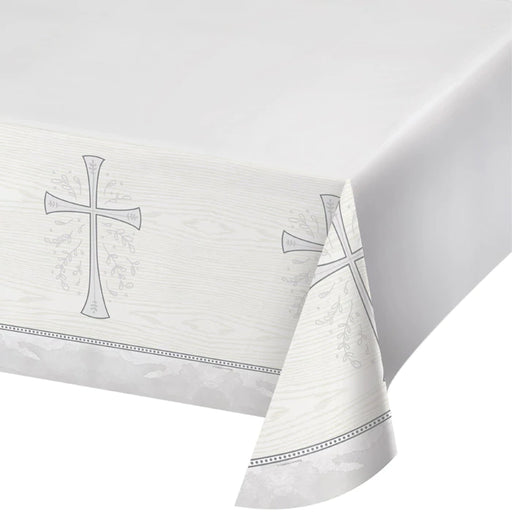 Tablecloth Religious Divinity Silver Plastic