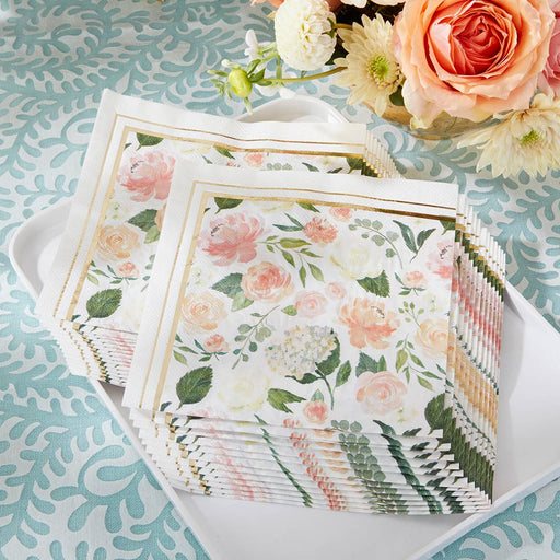 Pink Floral Luncheon Napkins by Kate Aspen
