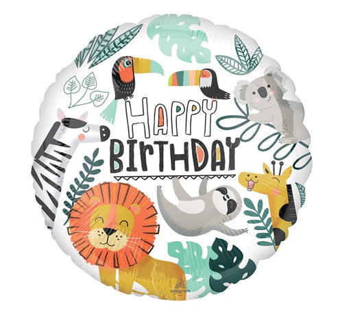 Go Wild Foil Happy Birthday Balloon 17"