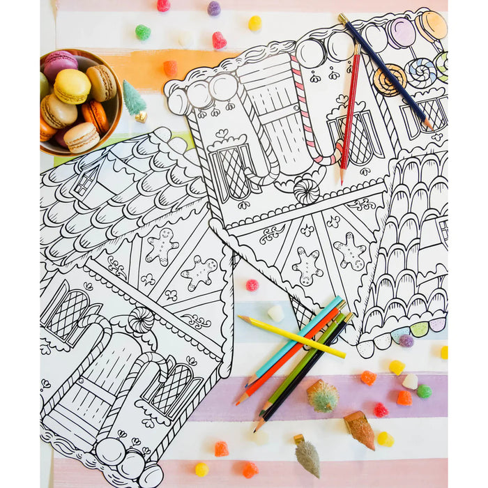 Placemats Die-Cut Gingerbread House COLORING Placemats