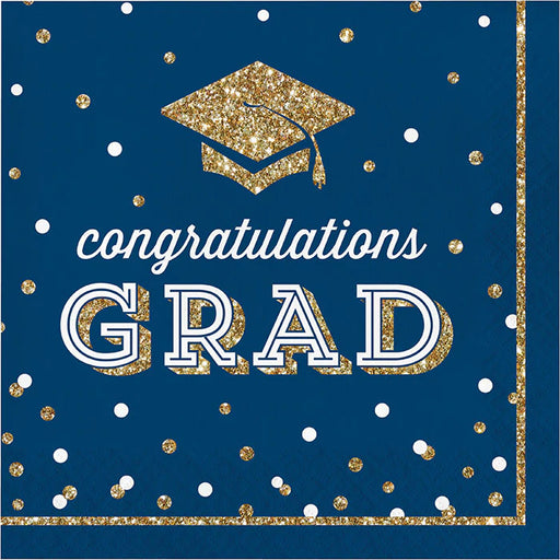 Glittering Grad Graduation Napkins (2 size options)