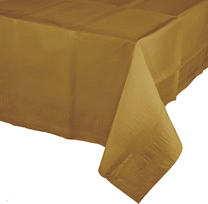 Tablecloth Plastic Lined Paper, Glittering Gold
